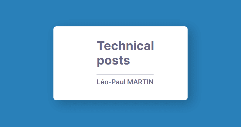 ⚙ Technical